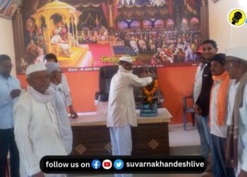 सोयगाव : नांदगाव तांडा येथे ग्रामपंचायत व जिल्हा परिषद शाळेत शिवजयंती उत्साहात साजरी