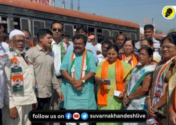 महामार्गावरील रस्त्याची दुरवस्था, पाचोऱ्यात महाविकास आघाडीतर्फे रस्ता रोको आंदोलन