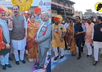 Sahitya Sammelan : शंखनाद, टाळमृदंग अन्‌‍ ढोलताश्यांच्या गजरात ग्रंथ पूजनाने झाला दिंडीस प्रारंभ