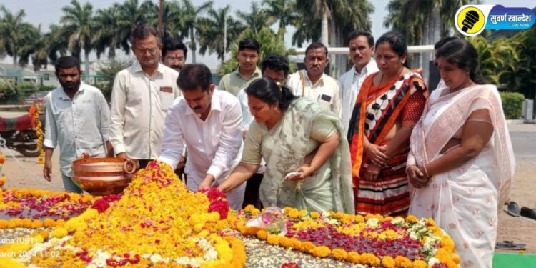 दिवगंत शिवसेना नेते आर. ओ. पाटील यांच्या पुण्यतिथीनिमित्त निर्मल सीड्स येथे पुष्पांजली अर्पणाचा कार्यक्रम संपन्न