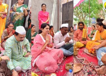 अमळनेर येथे श्री पेडकाई व सप्तशृंगी मातेच्या मंदिराच्या जीर्णोद्धारानिमित्त विशेष पूजा