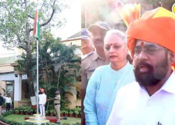 “काम करणाऱ्यांच्या मागे महाराष्ट्र उभा राहतो”, मुख्यमंत्री एकनाथ शिंदेंच्या हस्ते मुंबईत महाराष्ट्र दिनानिमित्त ध्वजवंदन