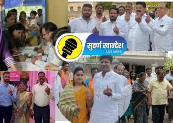 PHOTOS : एकनाथ खडसे, रक्षा खडसे, ए.टी. पाटील, किशोर पाटील, करण पवार आदींनी बजावला मतदानाचा हक्क