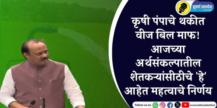 कृषी पंपाचे थकीत वीज बिल माफ! आजच्या अर्थसंकल्पातील शेतकऱ्यांसीठीचे ‘हे’ आहेत महत्वाचे निर्णय