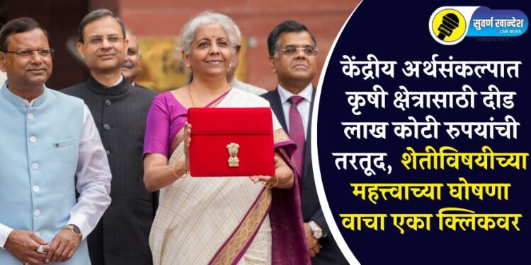 केंद्रीय अर्थसंकल्पात कृषी क्षेत्रासाठी दीड लाख कोटी रुपयांची तरतूद, शेतीविषयीच्या महत्त्वाच्या घोषणा वाचा एका क्लिकवर