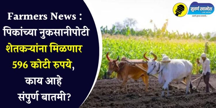 Farmers News : अवकाळी पावसामुळ झालेल्या पिकांच्या नुकसानीपोटी शेतकऱ्यांना मिळणार 596 कोटी रुपये, काय आहे संपुर्ण बातमी?