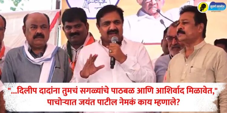 “…दिलीप दादांना तुमचं सगळ्यांचे पाठबळ आणि आशिर्वाद मिळावेत,” पाचोऱ्यात जयंत पाटील नेमकं काय म्हणाले?