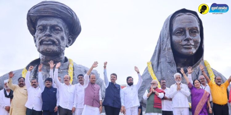 महात्मा फुले-सावित्रीमाईंच्या भव्य-दिव्य स्मारकाचे लोकार्पण, ‘ही’ आहेत पुतळ्याची वैशिष्ट्ये