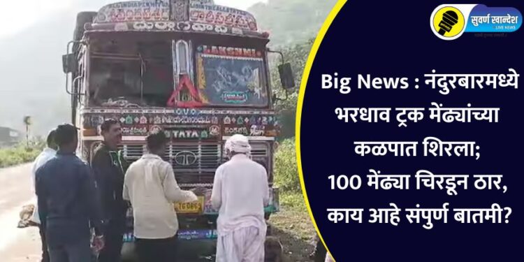 Big News : नंदुरबारमध्ये भरधाव ट्रक मेंढ्यांच्या कळपात शिरला; 100 मेंढ्या चिरडून ठार, काय आहे संपुर्ण बातमी?