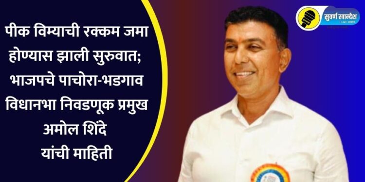 पीक विम्याची रक्कम जमा होण्यास झाली सुरुवात; भाजपचे पाचोरा-भडगाव विधानभा निवडणूक प्रमुख अमोल शिंदे यांची माहिती