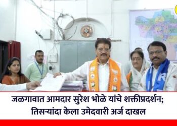 जळगावात आमदार सुरेश भोळे यांचे शक्तीप्रदर्शन; तिसऱ्यांदा केला उमेदवारी अर्ज दाखल
