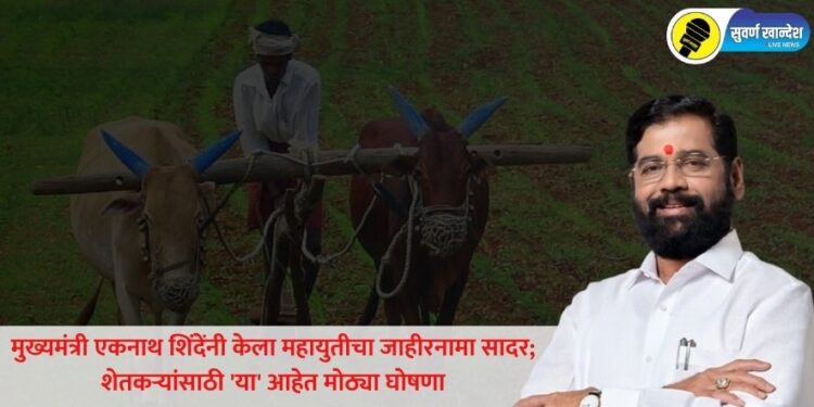 मुख्यमंत्री एकनाथ शिंदेंनी केला महायुतीचा जाहीरनामा सादर; शेतकऱ्यांसाठी ‘या’ आहेत मोठ्या घोषणा