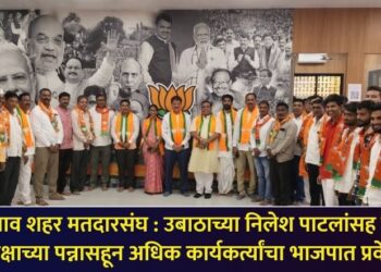 जळगाव शहर मतदारसंघ : शिवसेना उबाठाच्या निलेश पाटलांसह विविध पक्षाच्या पन्नासहून अधिक कार्यकर्त्यांचा भाजपात प्रवेश