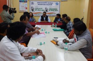 Information and Broadcasting Secretary Sanjay Jaju reviews the construction of Western regional campus of IIMC in Amravati