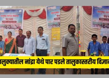 Taluka level science exhibition held at Nandra in Pachora taluka