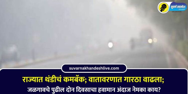 राज्यात थंडीचं कमबॅक; वातावरणात गारठा वाढला; जळगावचे पुढील दोन दिवसाचा हवामान अंदाज नेमका काय?