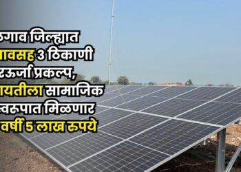 Solar power projects at 3 places including Lasgaon in Jalgaon district Gram Panchayat will get 5 lakh rupees every year as social benefits