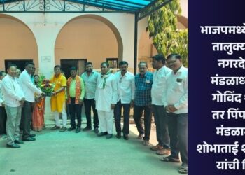 भाजपमध्ये पाचोरा तालुक्यातील नगरदेवळा मंडळाध्यपदी गोविंद शेलार तर पिंपळगाव मंडळामध्ये शोभाताई शांतीलाल यांची निवड