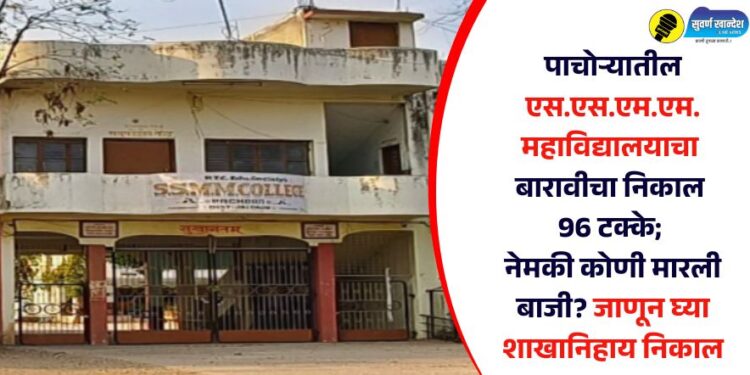 पाचोरा येथील एस.एस.एम.एम. महाविद्यालयाचा निकाल 96 टक्के; नेमकी कोणी मारली बाजी? जाणून घ्या शाखानिहाय निकाल