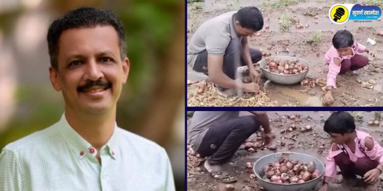 तीन एकरातील कांदा चिखलात गेला; मुलीच्या शिक्षणासाठी शब्द दिलेल्या बापाची निराशा अन् मिलिंद नार्वेकरांचा मदतीचा हात