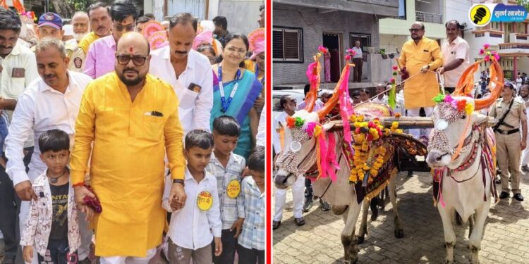 Video : पालकमंत्री गुलाबराव पाटील बैलगाडीतून विद्यार्थ्यांसोबत शाळेत दाखल, पाहा व्हिडिओ