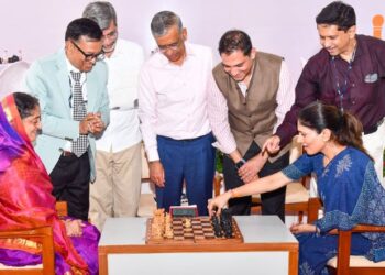 केंद्रीय राज्यमंत्री रक्षा खडसे यांच्या हस्ते जैन हिल्सच्या अनुभूती मंडपम येथे 38 वी राष्ट्रीय बुद्धिबळ अजिंक्यपद स्पर्धेचे  उद्घाटन