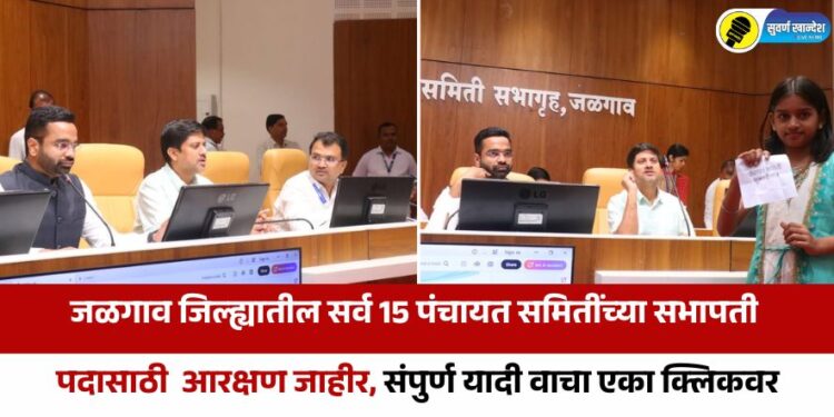 जळगाव जिल्ह्यातील 15 पंचायत समितींच्या सभापती पदासाठी आरक्षण जाहीर, संपुर्ण यादी वाचा एका क्लिकवर