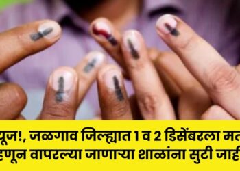Breaking News!, Holiday declared for schools used as polling stations on December 1 and 2 in Jalgaon district