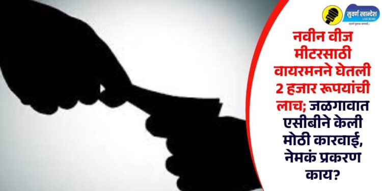 Breaking! नवीन वीज मीटरसाठी वायरमनने घेतली 2 हजार रूपयांची लाच; जळगावात एसीबीने केली मोठी कारवाई, नेमकं प्रकरण काय?