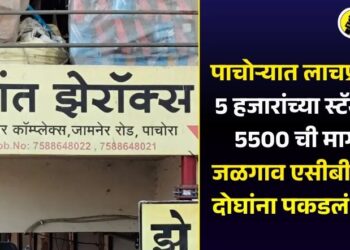 पाचोऱ्यात लाचप्रकरण; 5 हजारांच्या स्टॅम्पसाठी 5500 ची मागणी, जळगाव एसीबीने ‘त्या’ दोघांना पकडलं रंगेहात