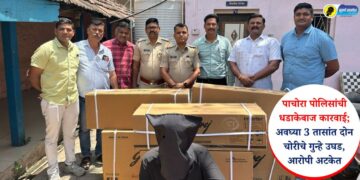 पाचोरा पोलिसांची धडाकेबाज कारवाई; अवघ्या 3 तासांत दोन चोरीचे गुन्हे उघड, आरोपी अटकेत