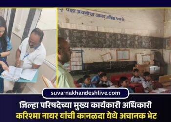 जिल्हा परिषदेच्या मुख्य कार्यकारी अधिकारी करिश्मा नायर यांची कानळदा येथे अचानक भेट