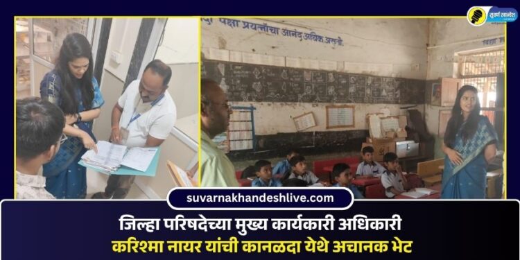 जिल्हा परिषदेच्या मुख्य कार्यकारी अधिकारी करिश्मा नायर यांची कानळदा येथे अचानक भेट