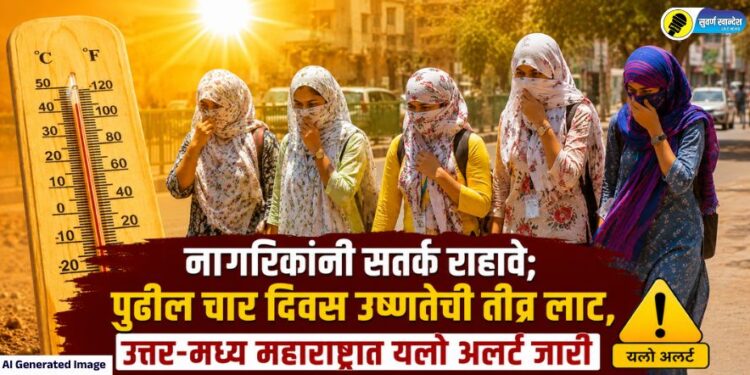 नागरिकांनी सतर्क राहावे; पुढील चार दिवस उष्णतेची तीव्र लाट, उत्तर-मध्य महाराष्ट्रात यलो अलर्ट जारी