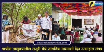 पाचोरा तालुक्यातील राजुरी येथे जागतिक मधमाशी दिन उत्साहात संपन्न
