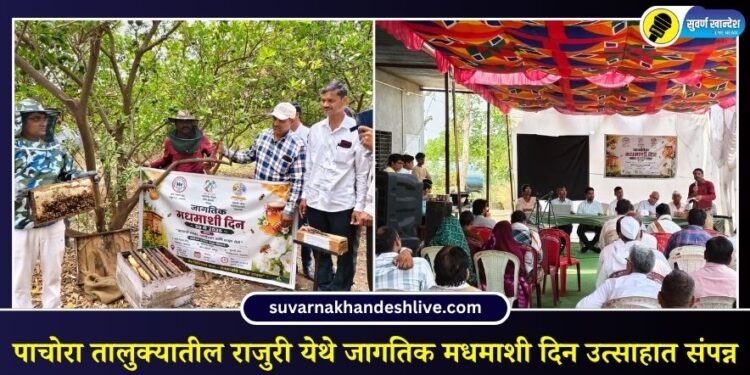 पाचोरा तालुक्यातील राजुरी येथे जागतिक मधमाशी दिन उत्साहात संपन्न