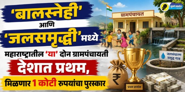 ‘बालस्नेही’ आणि ‘जलसमृद्धी’मध्ये महाराष्ट्रातील ‘या’ दोन ग्रामपंचायती देशात प्रथम, मिळणार 1 कोटी रुपयांचा पुरस्कार