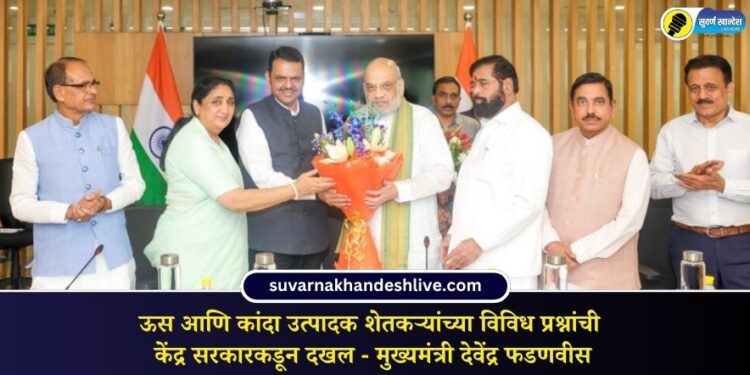 ऊस आणि कांदा उत्पादक शेतकऱ्यांच्या विविध प्रश्नांची केंद्र सरकारकडून दखल – मुख्यमंत्री देवेंद्र फडणवीस