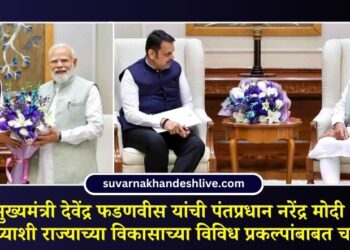मुख्यमंत्री देवेंद्र फडणवीस यांची पंतप्रधान नरेंद्र मोदी यांच्याशी राज्याच्या विकासाच्या विविध प्रकल्पांबाबत चर्चा