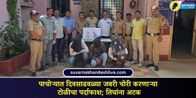 पाचोऱ्यात दिवसाढवळ्या जबरी चोरी करणाऱ्या टोळीचा पर्दाफाश; तिघांना अटक