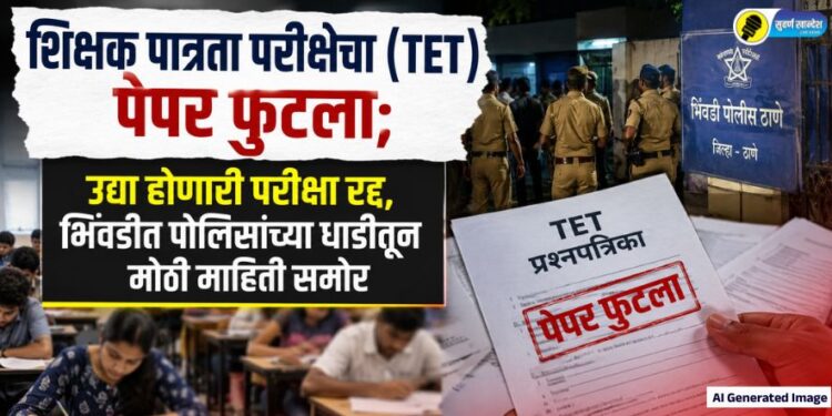 शिक्षक पात्रता परीक्षेचा (TET) पेपर फुटला; उद्या होणारी परीक्षा रद्द, भिंवडीतील पोलिसांच्या धाडीतून मोठी माहिती समोर