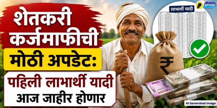 शेतकरी कर्जमाफीची मोठी अपडेट: पहिली लाभार्थी यादी आज जाहीर होणार