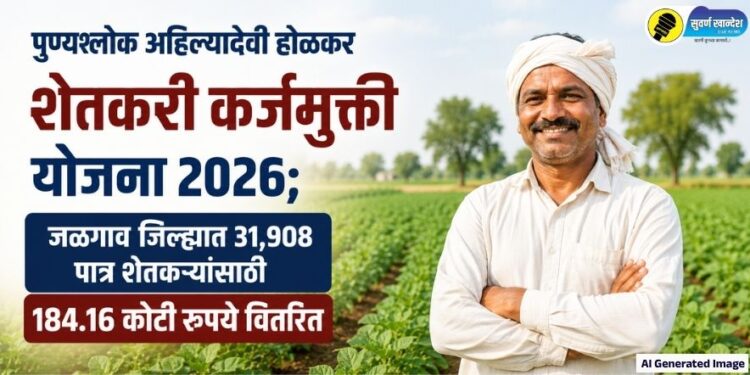 पुण्यश्लोक अहिल्यादेवी होळकर शेतकरी कर्जमुक्ती योजना 2026; जळगाव जिल्ह्यात 31,908 पात्र शेतकऱ्यांसाठी 184.16 कोटी रुपये वितरित
