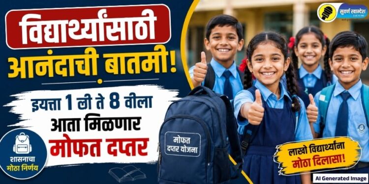 विद्यार्थ्यांसाठी आनंदाची बातमी! इयत्ता 1 ली ते 8 वीला आता मिळणार मोफत दप्तर