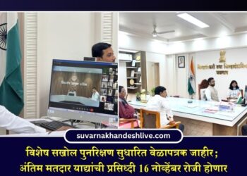 विशेष सखोल पुनरिक्षण सुधारित वेळापत्रक जाहीर; अंतिम मतदार याद्यांची प्रसिध्दी 16 नोव्हेंबर रोजी होणार