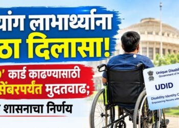 दिव्यांग लाभार्थ्यांना मोठा दिलासा! ‘UDID’ कार्ड काढण्यासाठी 31 डिसेंबरपर्यंत मुदतवाढ; राज्य शासनाचा निर्णय
