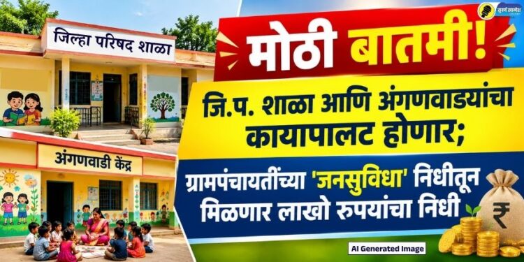 मोठी बातमी! जि.प. शाळा आणि अंगणवाड्यांचा कायापालट होणार; ग्रामपंचायतींच्या ‘जनसुविधा’ निधीतून मिळणार लाखो रुपयांचा निधी
