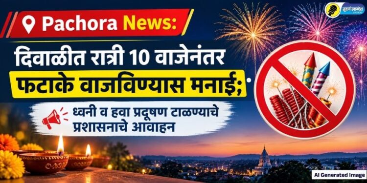 Pachora News: दिवाळीत रात्री 10 वाजेनंतर फटाके वाजविण्यास मनाई; ध्वनी व हवा प्रदूषण टाळण्याचे प्रशासनाचे आवाहन